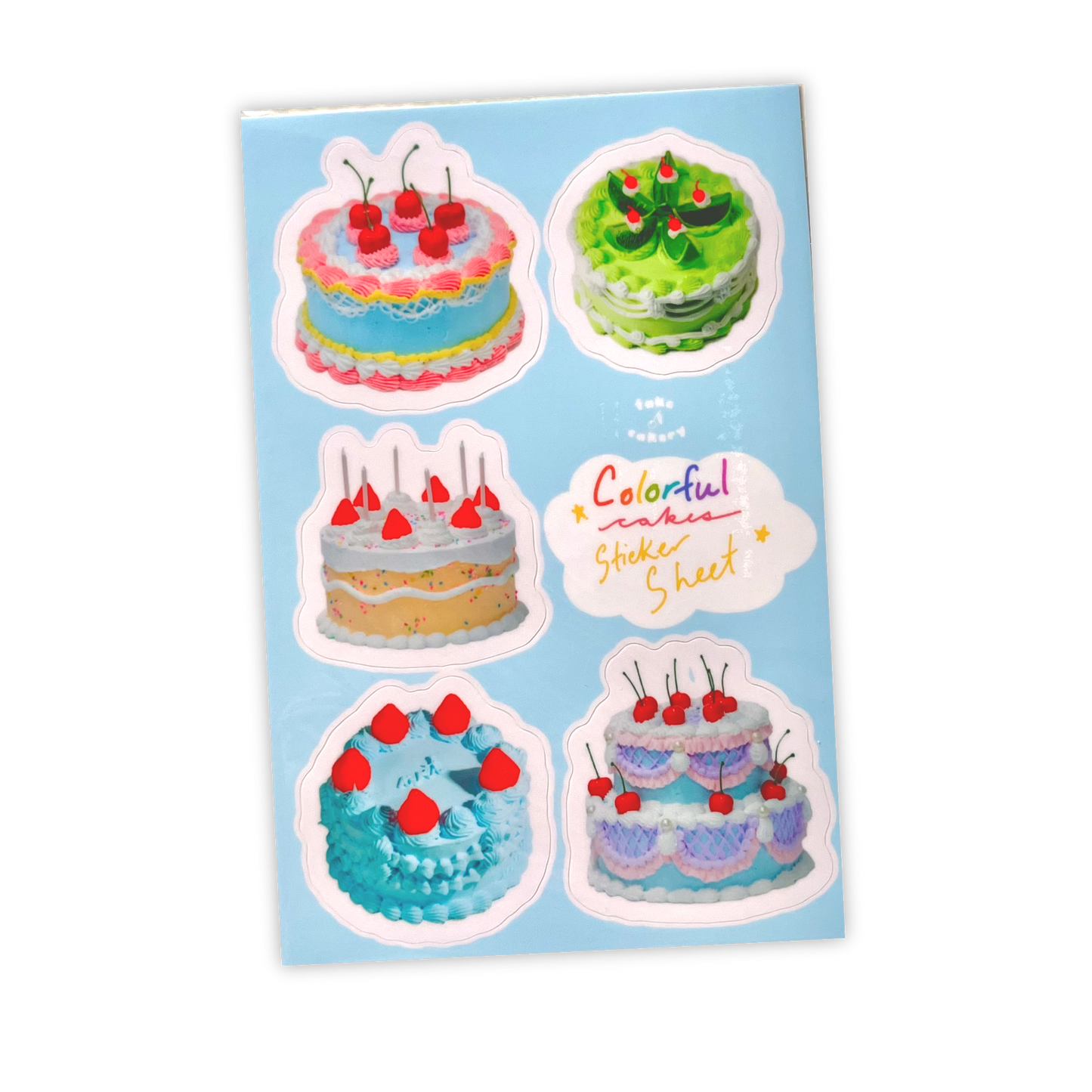 Colorful cakes sticker sheet