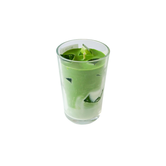 Iced matcha latte candle