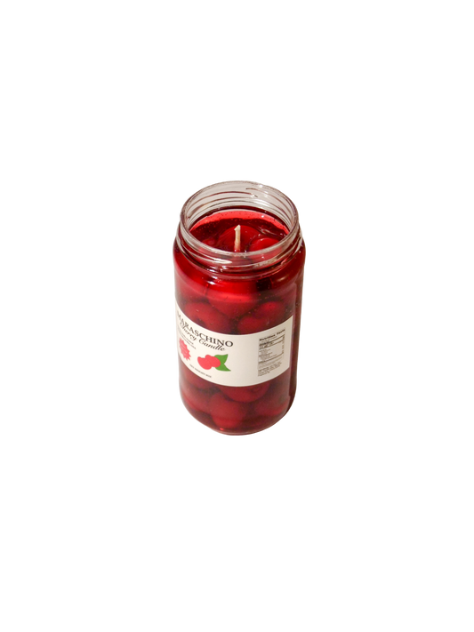 Maraschino cherry candle