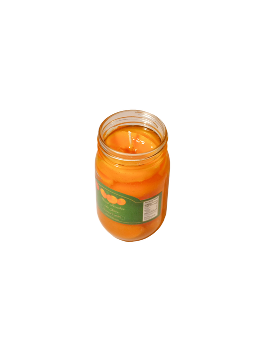 Sliced peaches candle