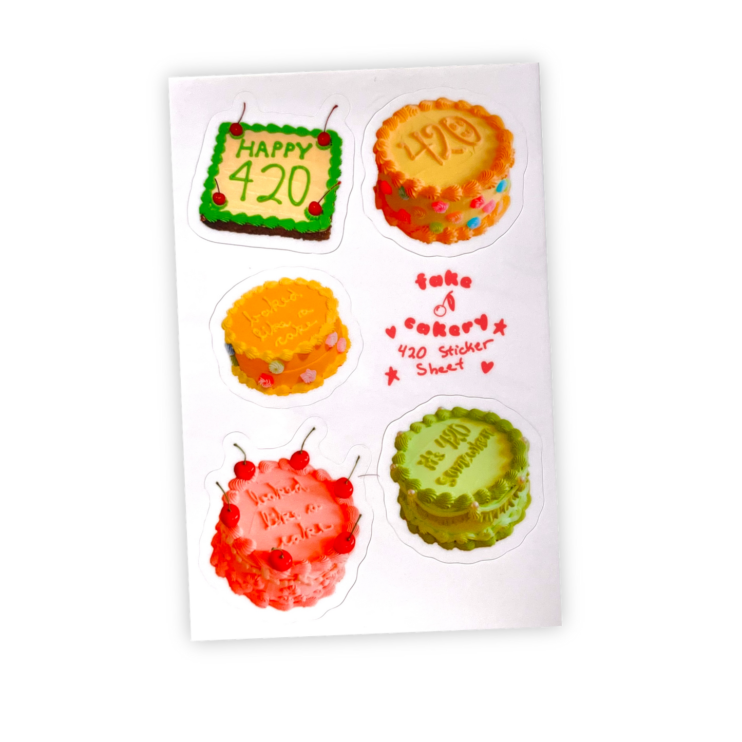 420 cakes sticker sheet