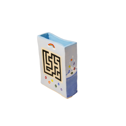 Rainbow loops cereal vase