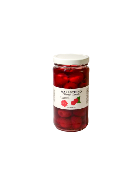 Maraschino cherry candle