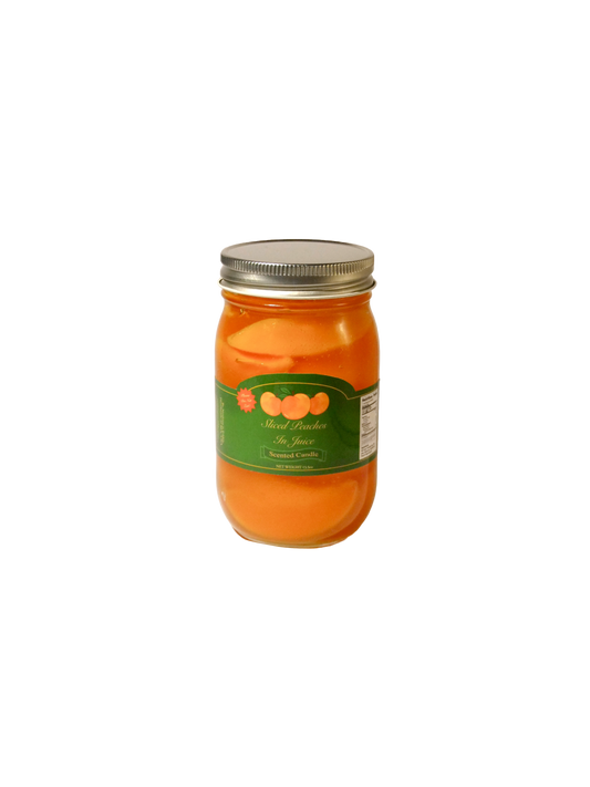Sliced peaches candle
