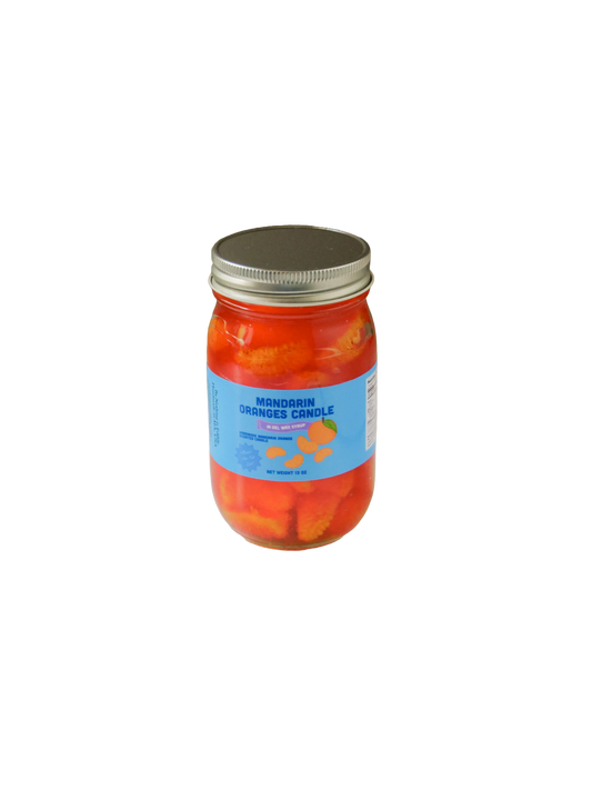 Mandarin oranges in syrup candle