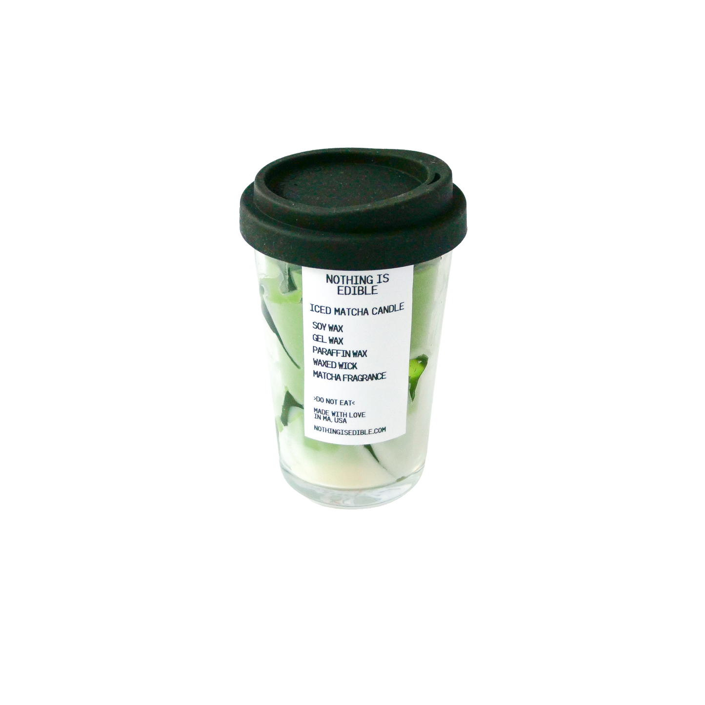 Iced matcha latte candle