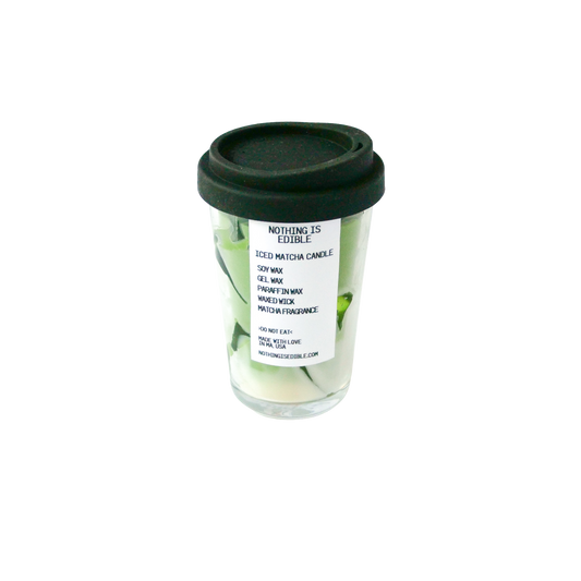 Iced matcha latte candle